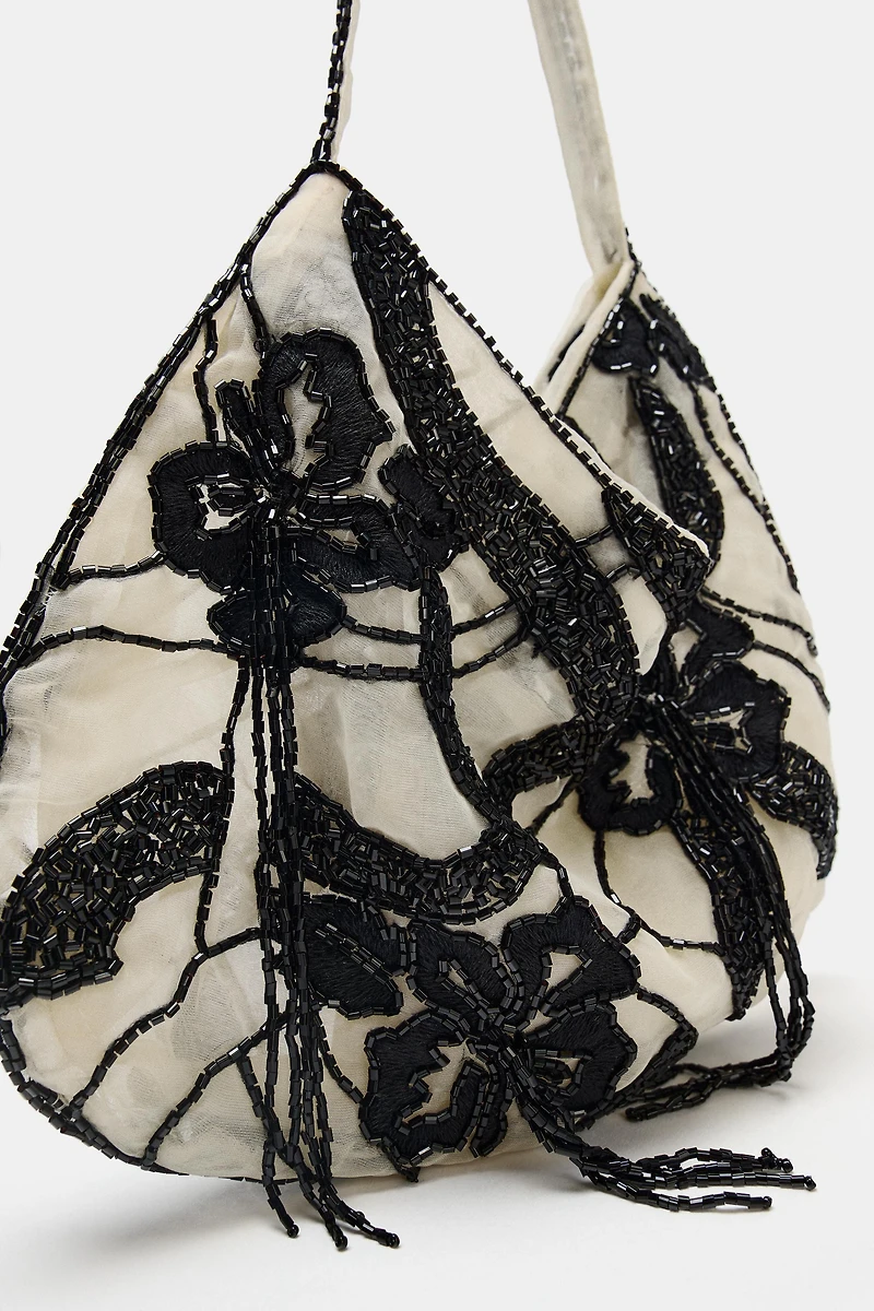 BEADED MESH BAG