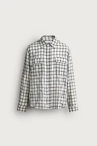 TEXTURED PLAID RELAXED FIT SHIRT