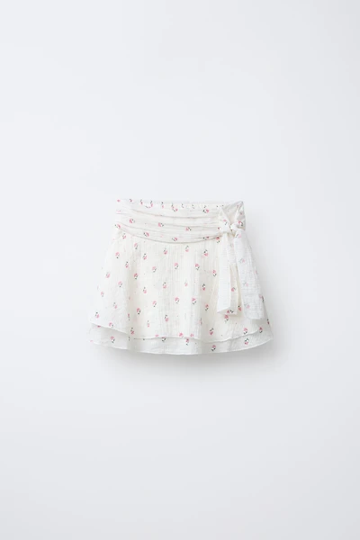 FLORAL RUFFLED SKORT