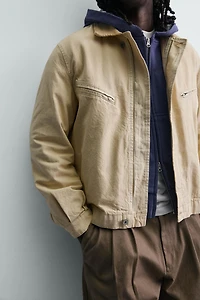 CROPPED FIT CORDUROY COLLAR JACKET