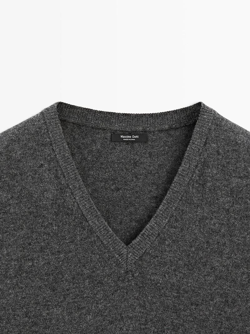 Veste sans manches en maille à col V