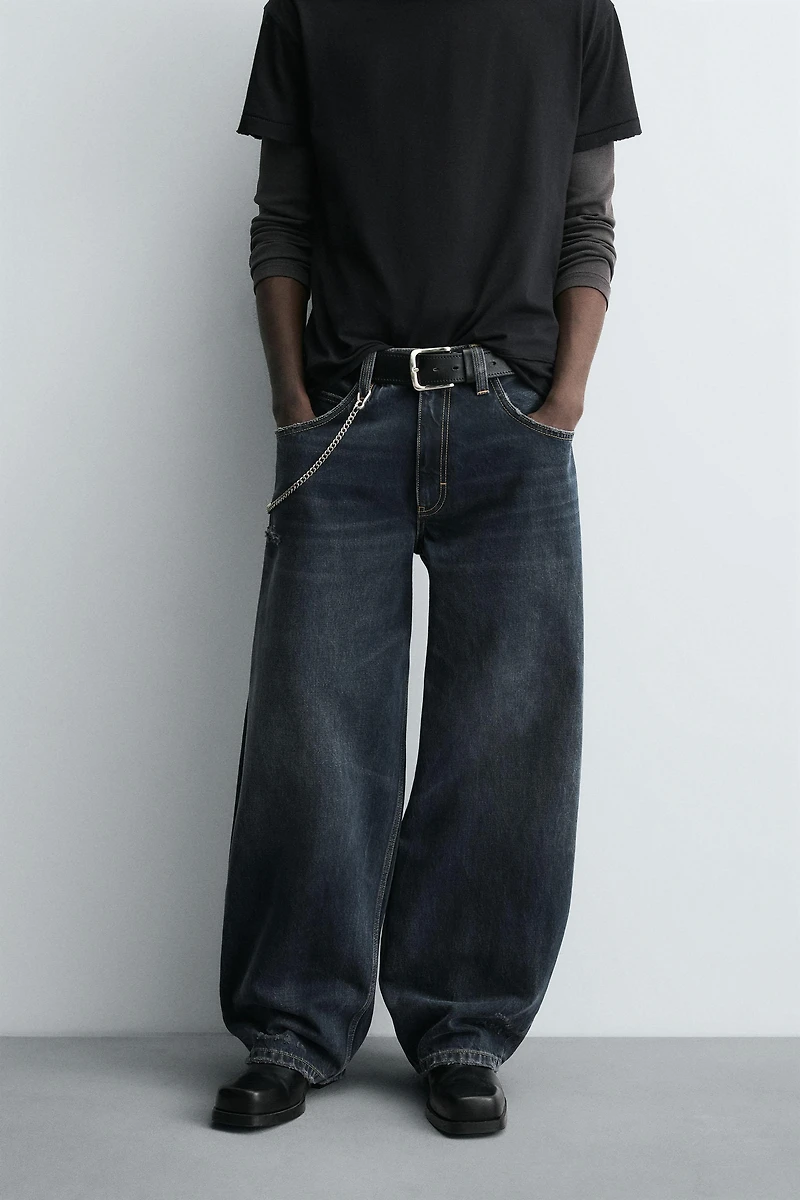 WASHED BALLOON FIT JEANS