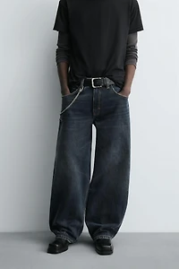 WASHED BALLOON FIT JEANS
