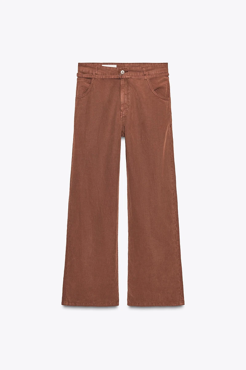 FLOWY BELTED PANTS