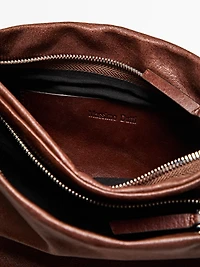 Petit sac compartimenté en cuir nappa