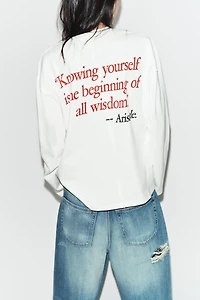 LONG SLEEVE TEXT T-SHIRT