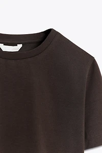 CROPPED STRETCH T-SHIRT