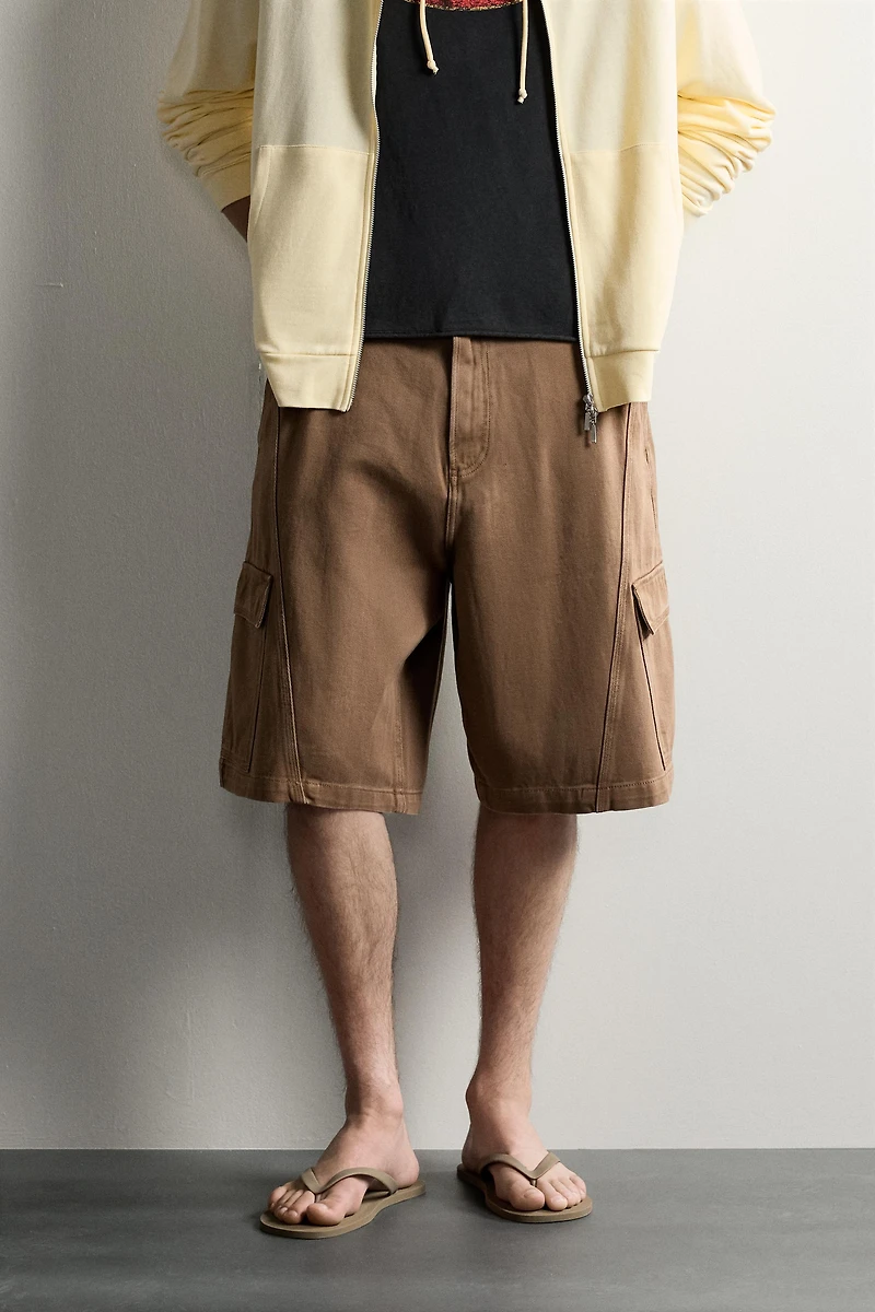 ABSTRACT PRINT RELAXED FIT CARGO SHORTS