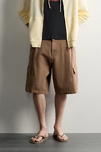 ABSTRACT PRINT RELAXED FIT CARGO SHORTS