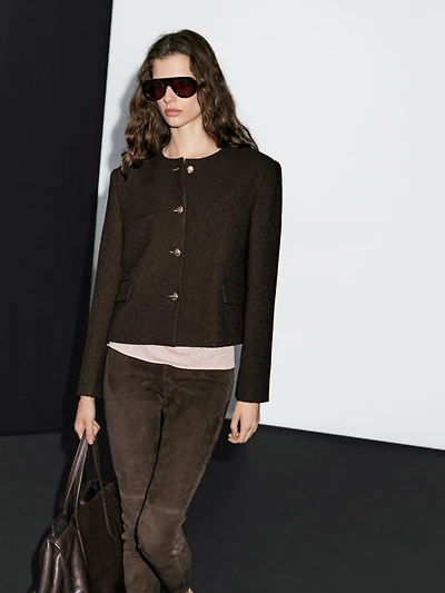 Veste courte boutons fantaisie