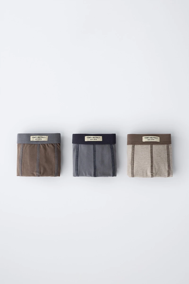 AGES 6-14 / THREE-PACK OF LABEL BOXERS