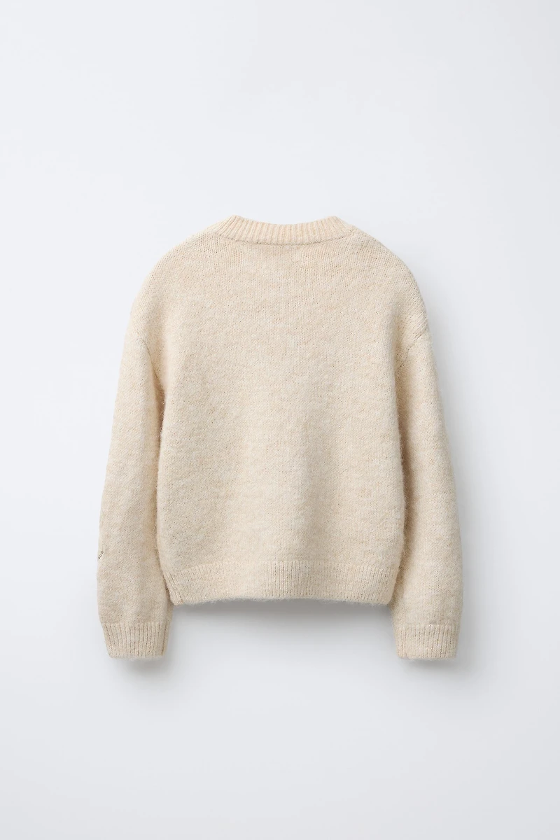 TULLE AND SEQUIN FLORAL KNIT JUMPER