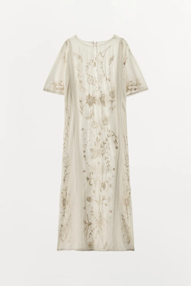 sachin and babi light blue dress Zara LIMITED EDITION JACQUARD EMBROIDERED DRESS WITH BEADING