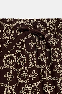 PERFORATED EMBROIDERED SHORTS