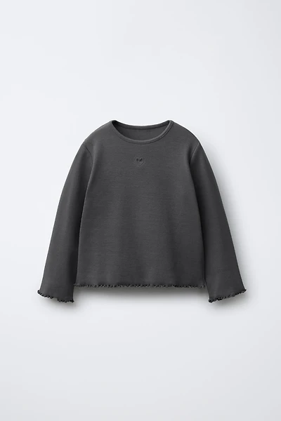 RIBBED HEART T-SHIRT