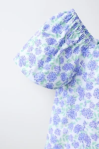 RUCHED FLORAL TOP