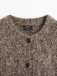 100% cashmere mouliné knit cardigan