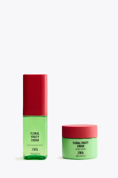 FLORAL FRUITY CRUSH HAIR & BODY MIST 75ML (2.54 FL. OZ) + BODY CREAM 90ML (3.04 FL. OZ).