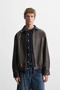 BLOUSON BOMBER MATIÈRE SYNTHÉTIQUE