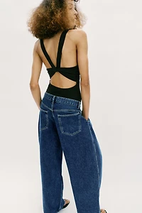 OPEN-BACK POLYAMIDE BODYSUIT