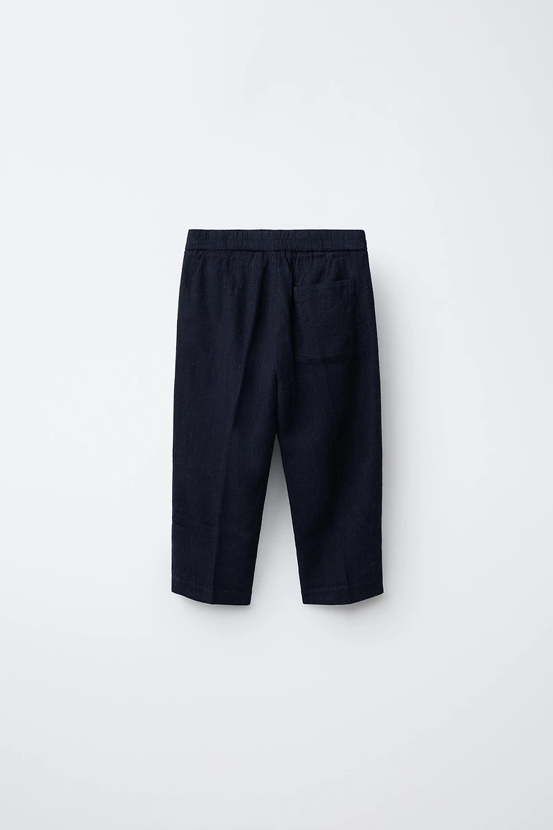 LINEN BLEND SUIT PANTS