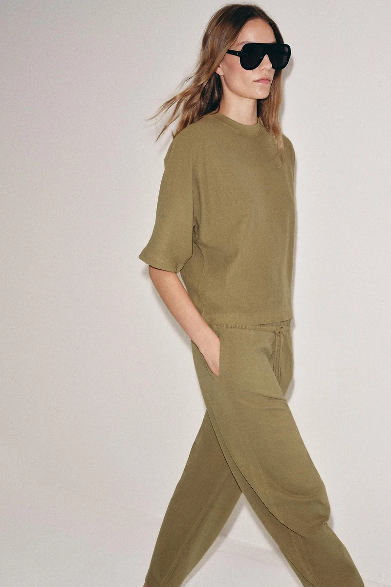 WASHED EFFECT SHORT SLEEVE T-SHIRT