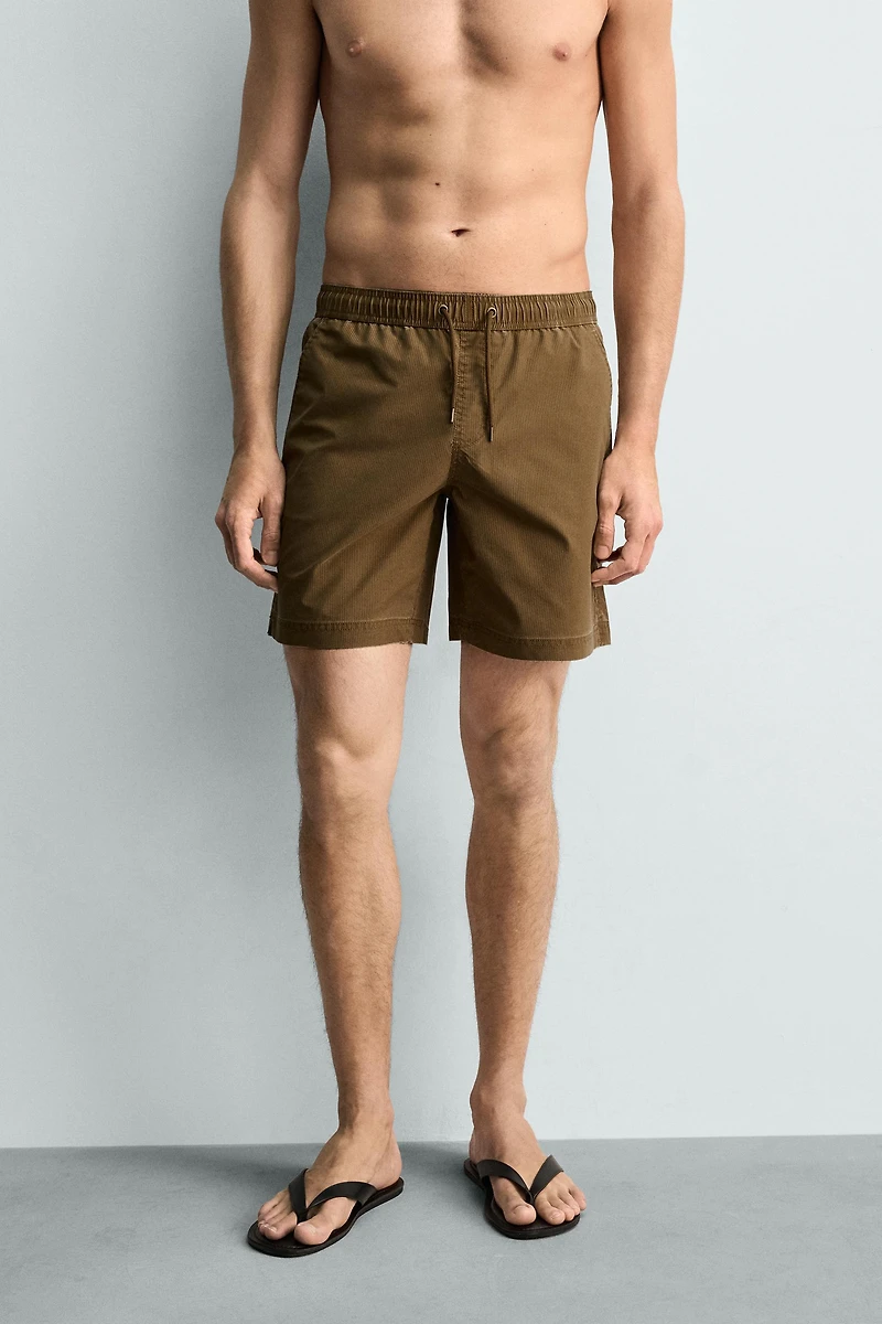 MAILLOT DE BAIN LONG À RAYURES DÉLAVÉES