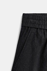 LINEN SHORTS WITH ELASTIC WAIST