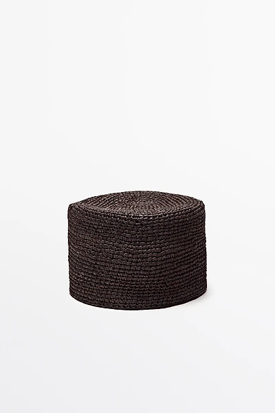 Chapeau pillbox en raphia