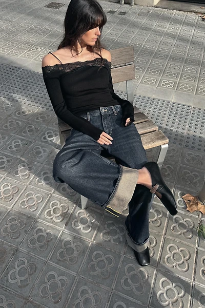 BALLERINE CUIR BANDE MÉTALLIQUE
