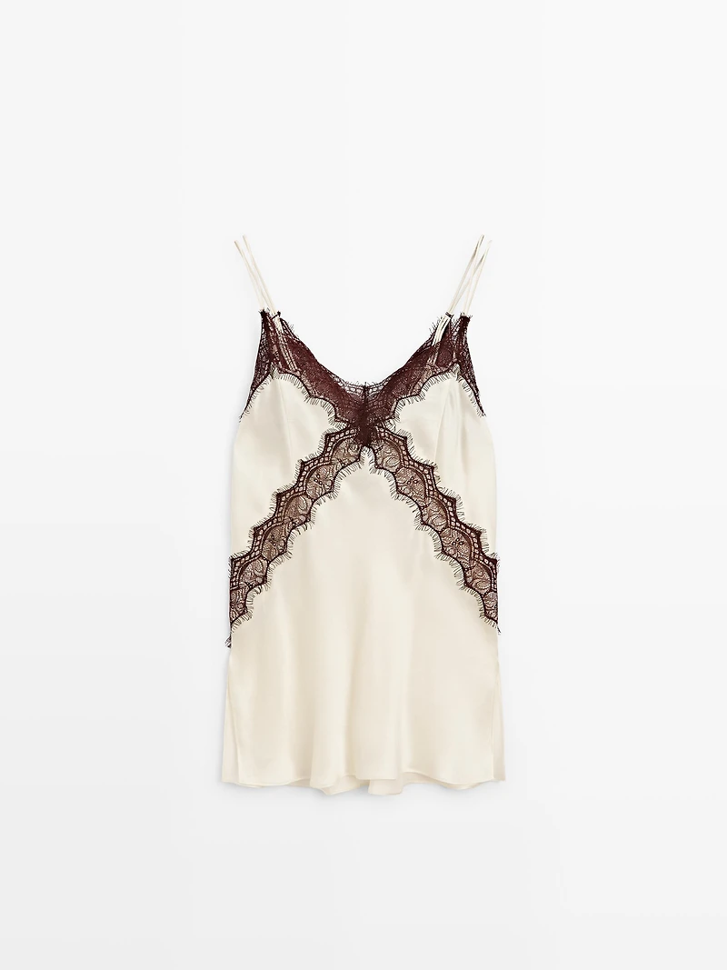 Long 100% silk camisole top - STUDIO