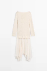 Combined asymmetric midi dress