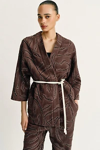 SEQUIN METALLIC THREAD KIMONO JACKET