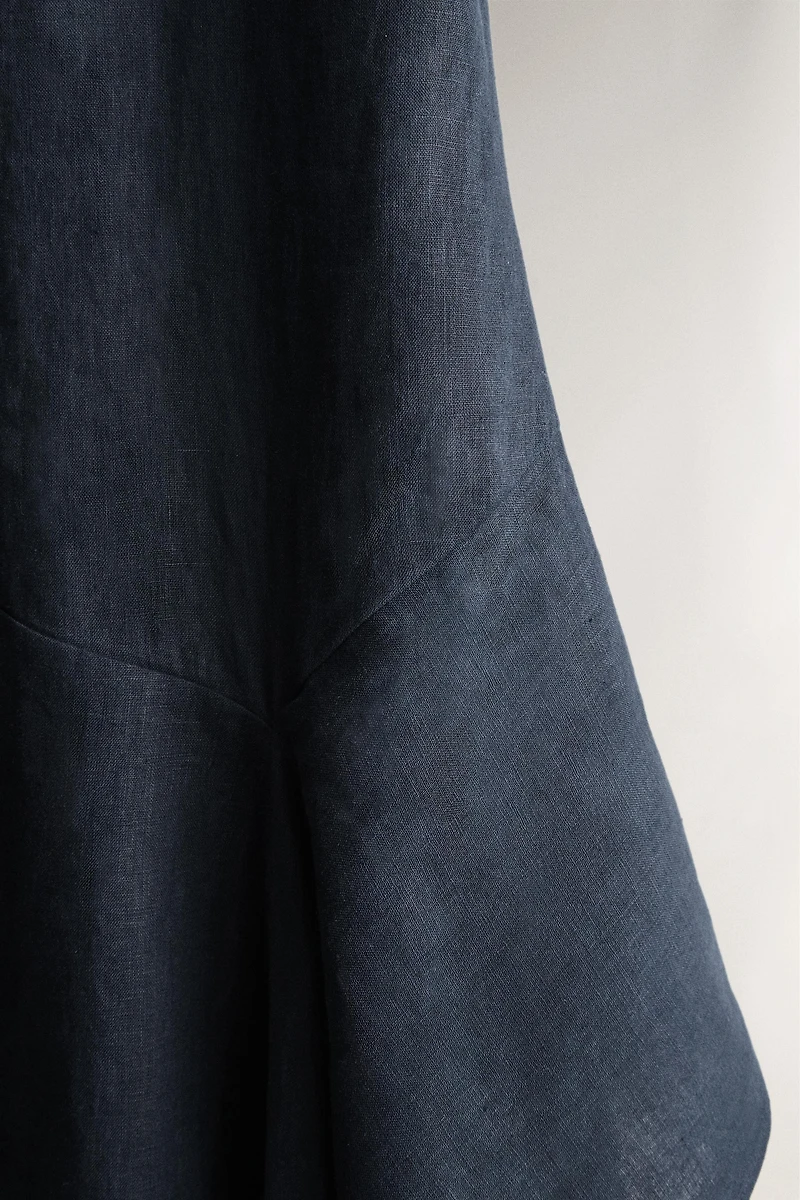 ASYMMETRIC LINEN BEACH DRESS