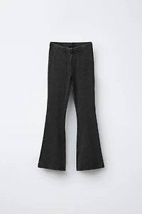 HEAVY WEIGHT T-SHIRT AND WASHED EFFECT RIB FLARE LEGGINGS SET