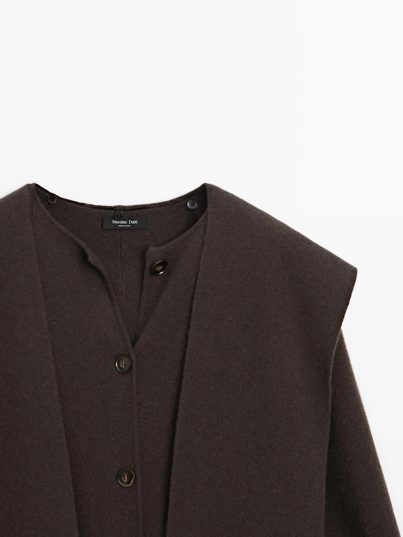 Veste longue à capuche écharpe