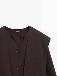 Veste longue à capuche écharpe