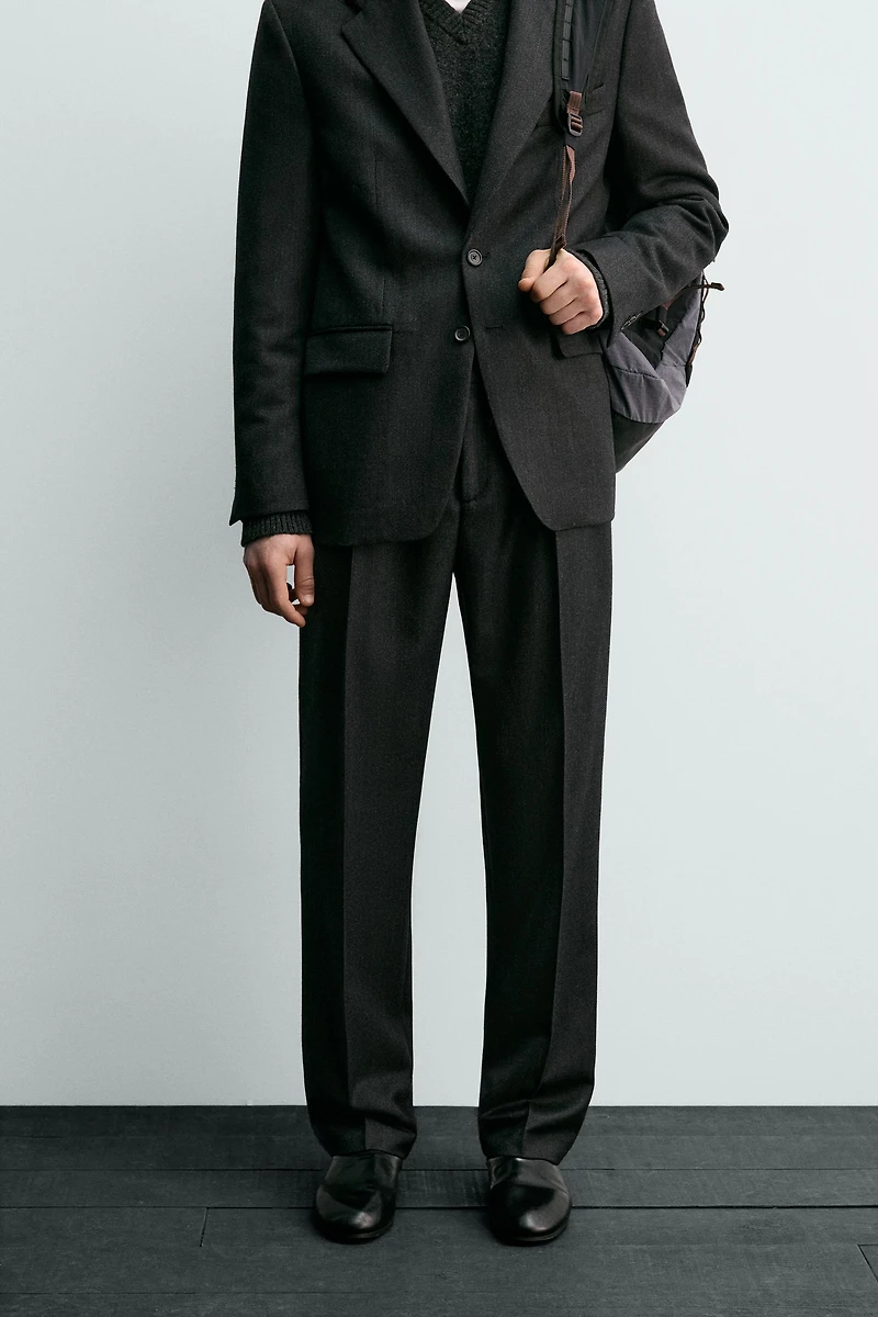 100% WOOL TWILL SUIT PANTS AARON LEVINE X ZARA