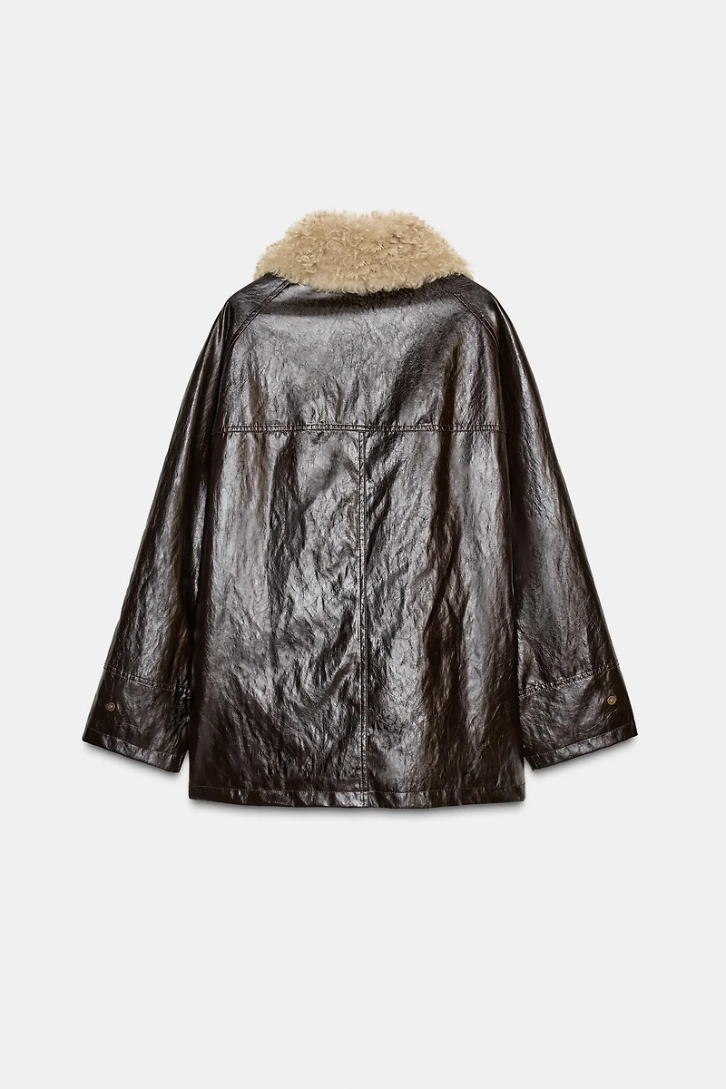 FAUX FUR COLLAR JACKET ZW COLLECTION