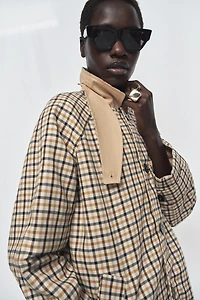 REVERSIBLE PLAID TRENCH COAT ZW COLLECTION