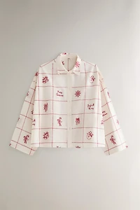 CHEMISE À CARREAUX BRODÉE NOËL