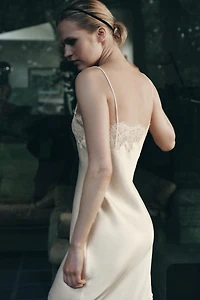 LACE LINGERIE STYLE MIDI DRESS