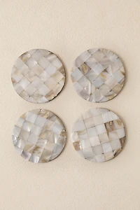 SET OF MOTHER-OF-PEARL COASTERS (SET OF 4)