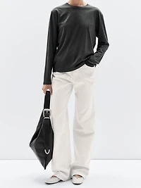 Nappa leather maxi bag