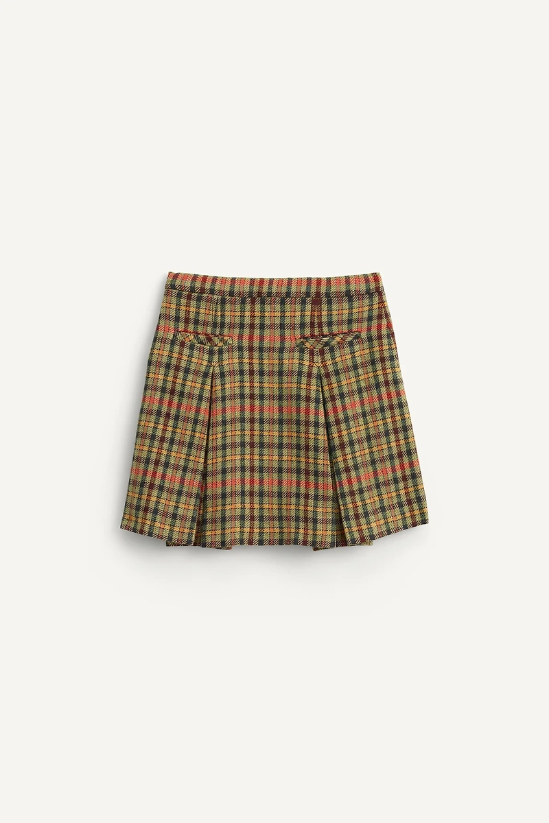 HOUNDSTOOTH WOOL BLEND SKIRT LIMITED EDITION