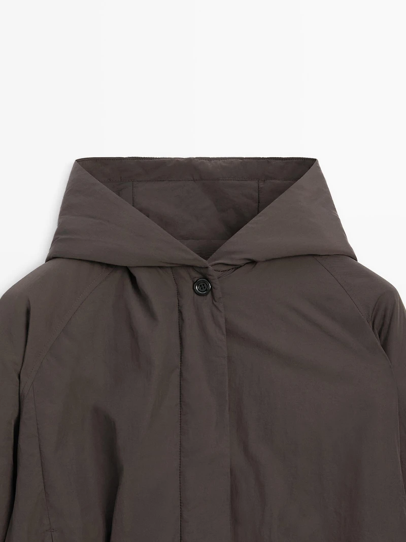 Veste bomber à capuche déperlante