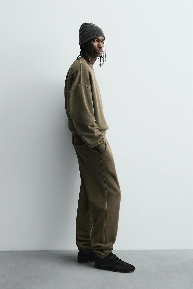 SWEAT COL ROND DÉLAVÉ