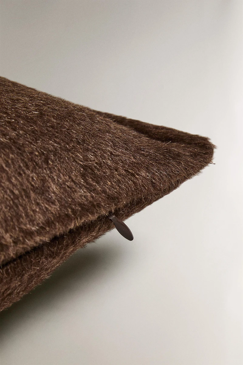 FAUX FUR THROW PILLOW COVER