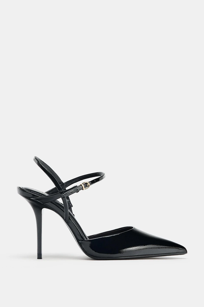 SLINGBACK ANKLE STRAP HEELS
