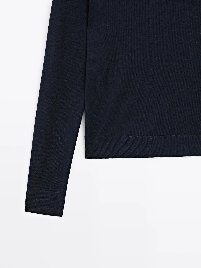 Pull laine col roulé
